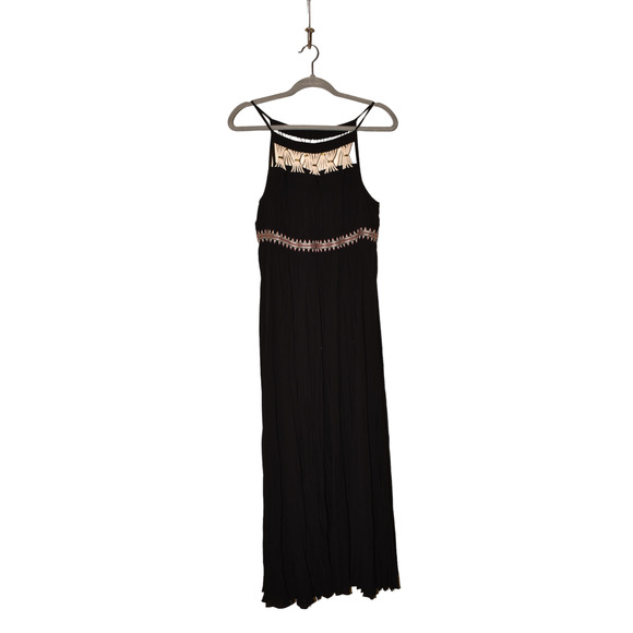 RACHEL ZOE NEW $445 Sleeveless Gwynn Pleated Gown Dress Black‎ Large - Picture 3 of 5